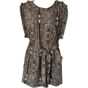 W118 by Walter Baker Totem Print Sleeveless Sheath Dress - Brown/Black - M